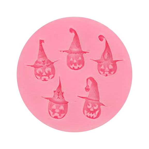 1x Silicone Halloween Witch Cake Mold Non-Stick Baking Tool for Chocolate Candy Pink