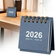 thumbnail image 1 of 1x Standing Flip Small Desk Calendar - 2026 Stand Up Desk Calendar with Strong Twin-Wire Binding,Blank Blocks,Premium Paper,from January 2026 to December 2026,12 Monthly Desktop Calendar,H,2.5x1.4x3", 1 of 8