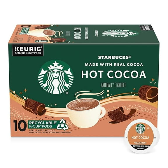 1x Starbucks Coffee K-Cup Pods, Naturally Flavored Hot Cocoa For Keurig Coffee Makers, 1 Box (10 Pods)