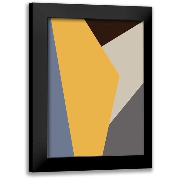 1x Studio 11x14 Black Modern Framed Museum Art Print Titled - Color Blocks 01