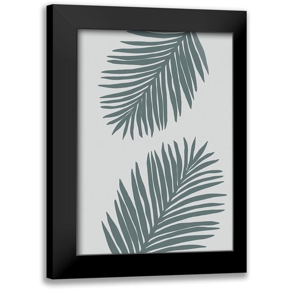 1x Studio 11x14 Black Modern Framed Museum Art Print Titled - Palm Leaf Color Matched 02