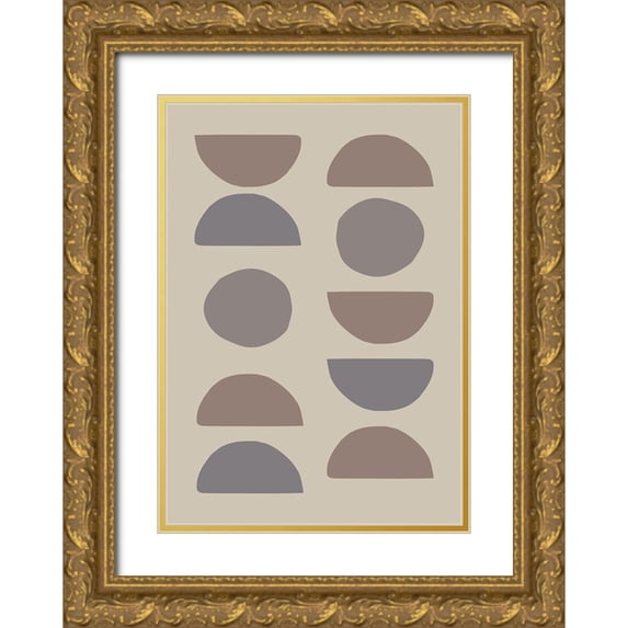 1x Studio 11x14 Gold Ornate Wood Framed with Double Matting Museum Art Print Titled - Organic Shapes 02