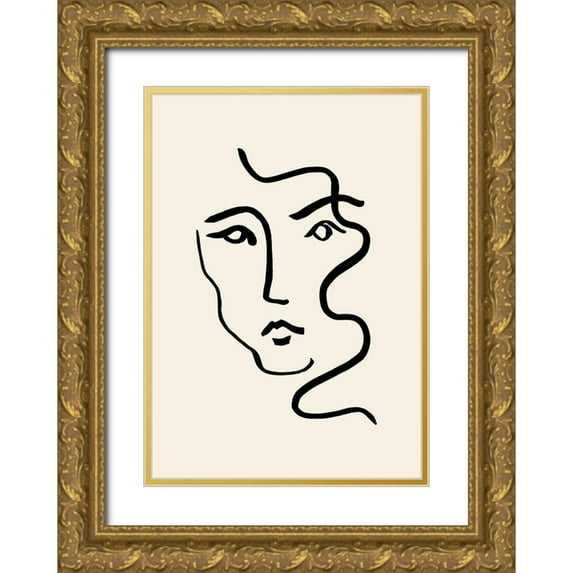 1x Studio 11x14 Gold Ornate Wood Framed with Double Matting Museum Art Print Titled - Portrait 01
