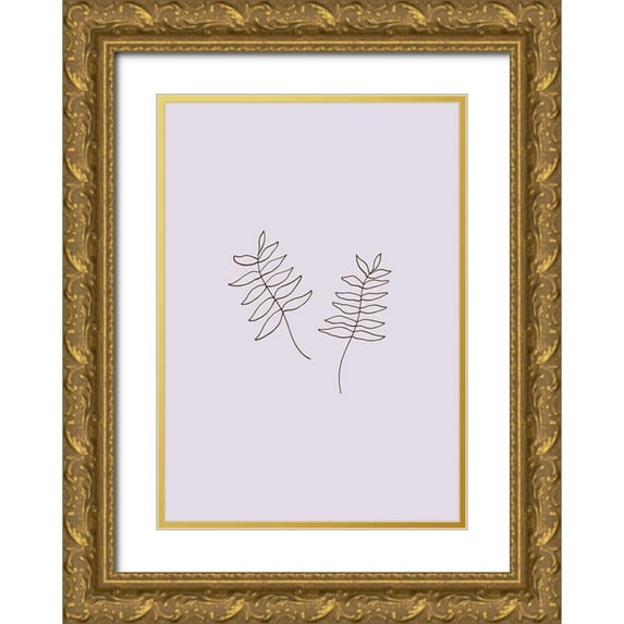 1x Studio 11x14 Gold Ornate Wood Framed with Double Matting Museum Art Print Titled - Two Twigs