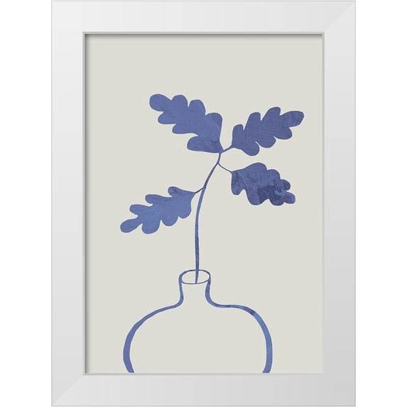 1x Studio 11x14 White Modern Wood Framed Museum Art Print Titled - Blue Oak Plant
