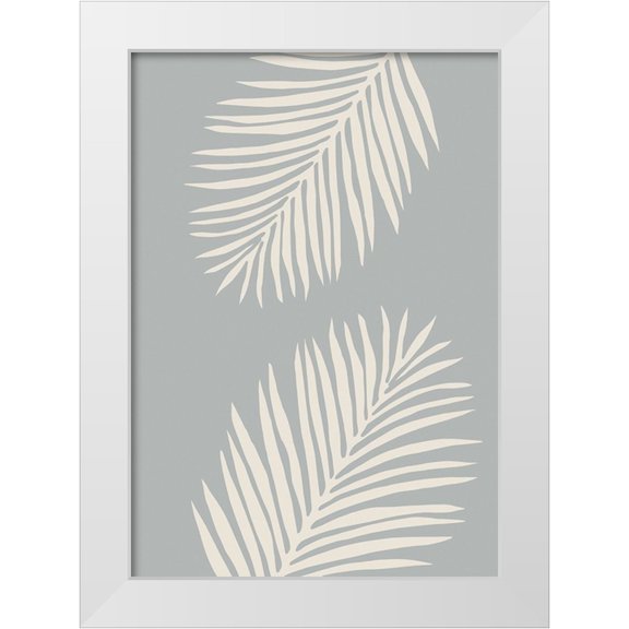 1x Studio 11x14 White Modern Wood Framed Museum Art Print Titled - Leaves 008