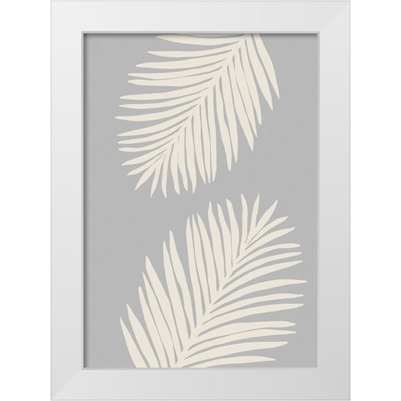 1x Studio 11x14 White Modern Wood Framed Museum Art Print Titled - Leaves 009