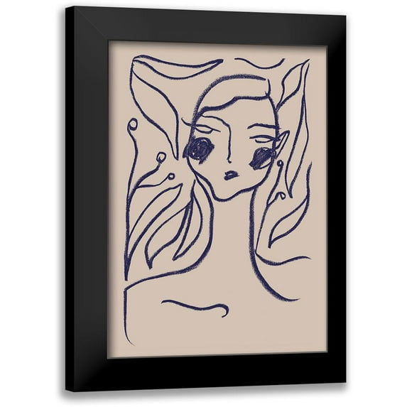 1x Studio 14x18 Black Modern Framed Museum Art Print Titled - Gaia Blue