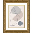 thumbnail image 1 of 1x Studio 14x18 Gold Ornate Wood Framed with Double Matting Museum Art Print Titled - New Shapes Blue No 1, 1 of 4