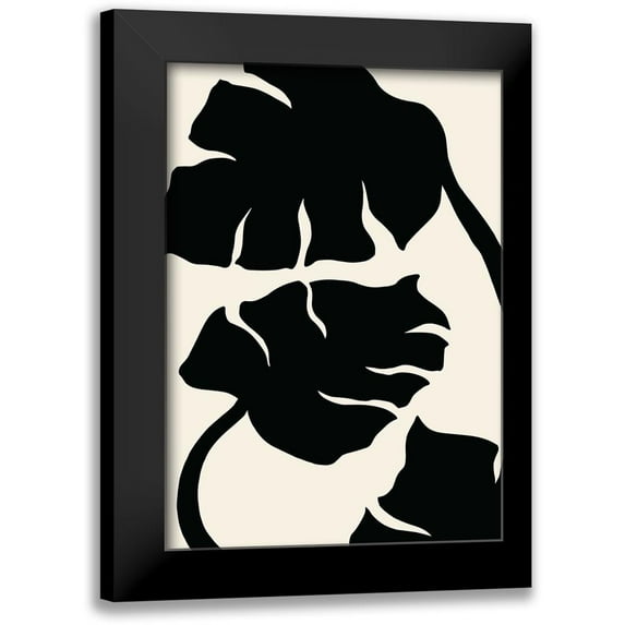 1x Studio 18x24 Black Modern Framed Museum Art Print Titled - Monstera Black