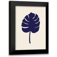 thumbnail image 1 of 1x Studio 18x24 Black Modern Framed Museum Art Print Titled - Monstera Leaf Dark Blue, 1 of 5