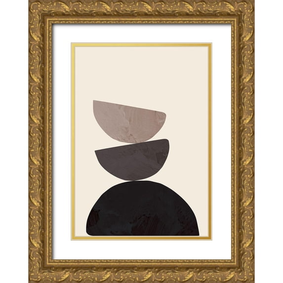 1x Studio 24x32 Gold Ornate Wood Framed with Double Matting Museum Art Print Titled - Collage 07