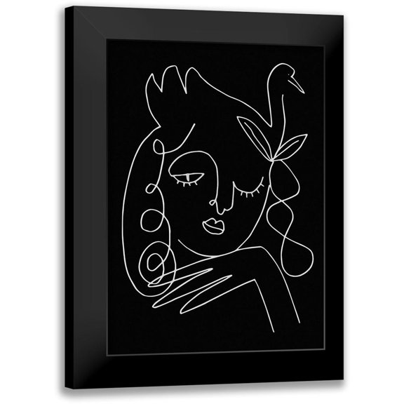 1x Studio II 11x14 Black Modern Framed Museum Art Print Titled - lineart_swan_black_vector_005