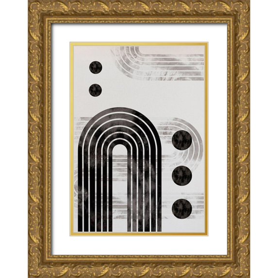 1x Studio II 11x14 Gold Ornate Wood Framed with Double Matting Museum Art Print Titled - Arch_pod_002