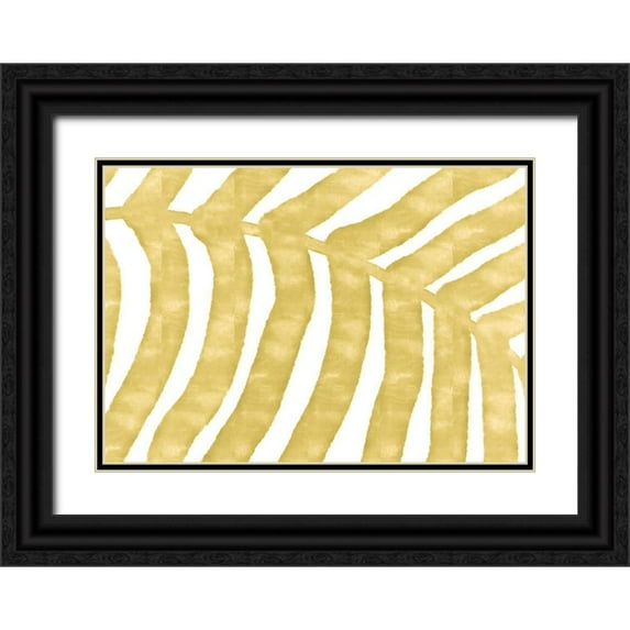1x Studio II 14x11 Black Ornate Wood Framed with Double Matting Museum Art Print Titled - LEAF YELLOW