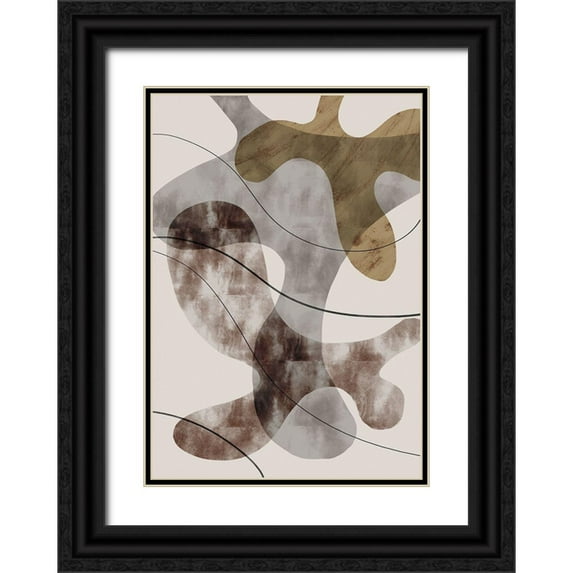1x Studio II 14x18 Black Ornate Wood Framed with Double Matting Museum Art Print Titled - Brown Seaweed