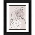 thumbnail image 1 of 1x Studio II 14x18 Black Ornate Wood Framed with Double Matting Museum Art Print Titled - The Hug, 1 of 4