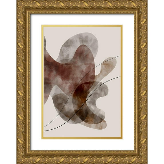 1x Studio II 14x18 Gold Ornate Wood Framed with Double Matting Museum Art Print Titled - Red Seaweed