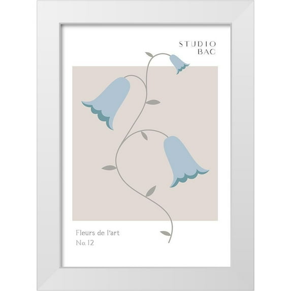 1x Studio II 14x18 White Modern Wood Framed Museum Art Print Titled - Bluebells Studio Bac