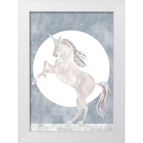 1x Studio II 14x18 White Modern Wood Framed Museum Art Print Titled - Rising Unicorn