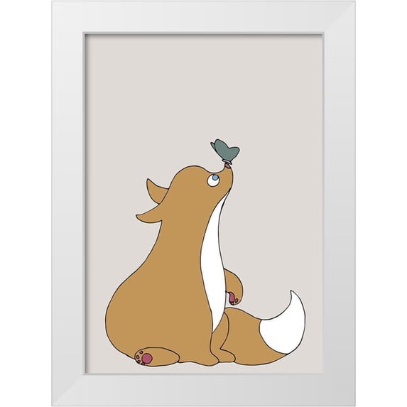 1x Studio II 14x18 White Modern Wood Framed Museum Art Print Titled - The Fox