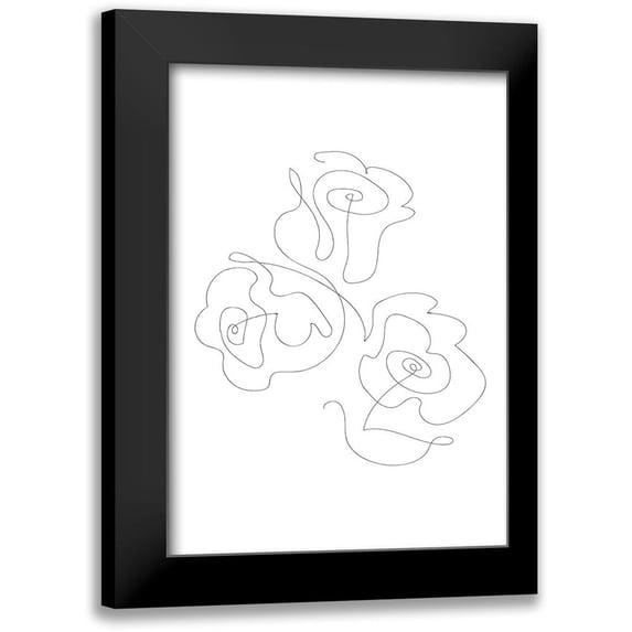 1x Studio II 18x24 Black Modern Framed Museum Art Print Titled - Three Roses 02