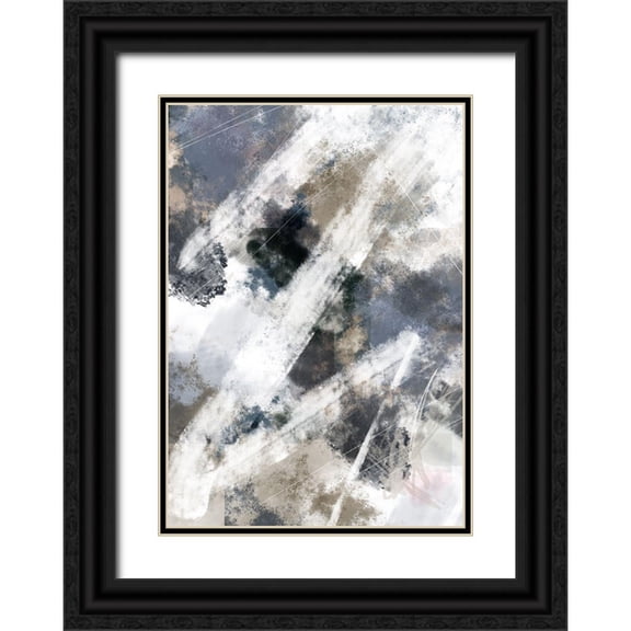 1x Studio II 18x24 Black Ornate Wood Framed with Double Matting Museum Art Print Titled - Zig Zag