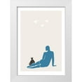 thumbnail image 1 of 1x Studio II 24x32 White Modern Wood Framed Museum Art Print Titled - Woman And Cat, 1 of 4