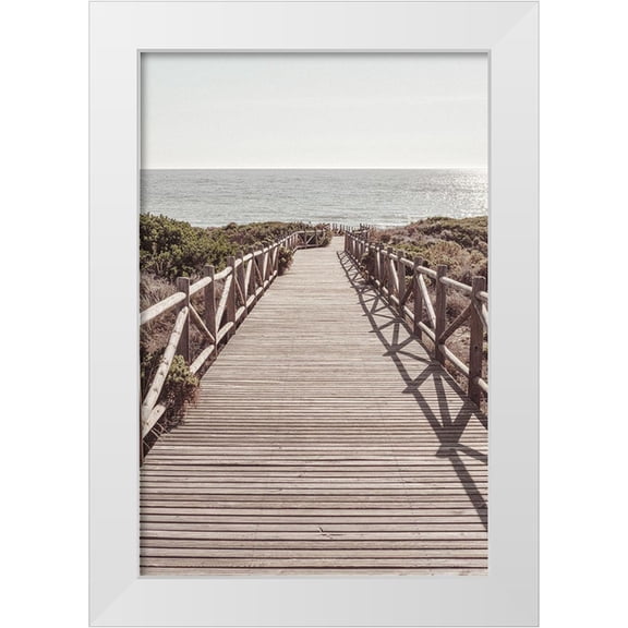 1x Studio III 11x14 White Modern Wood Framed Museum Art Print Titled - Beach_003