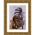 thumbnail image 1 of 1x Studio III 13x18 Gold Ornate Wood Framed with Double Matting Museum Art Print Titled - Monstera Purple 02, 1 of 4