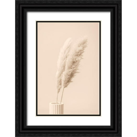 1x Studio III 17x24 Black Ornate Wood Framed with Double Matting Museum Art Print Titled - Pampas Grass Begie 13