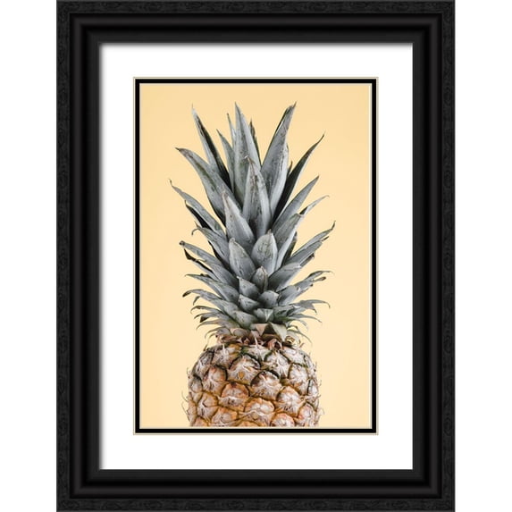 1x Studio III 17x24 Black Ornate Wood Framed with Double Matting Museum Art Print Titled - Pineapple Yellow 02