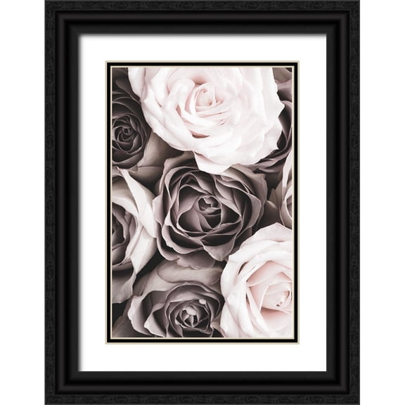 1x Studio III 17x24 Black Ornate Wood Framed with Double Matting Museum Art Print Titled - Roses