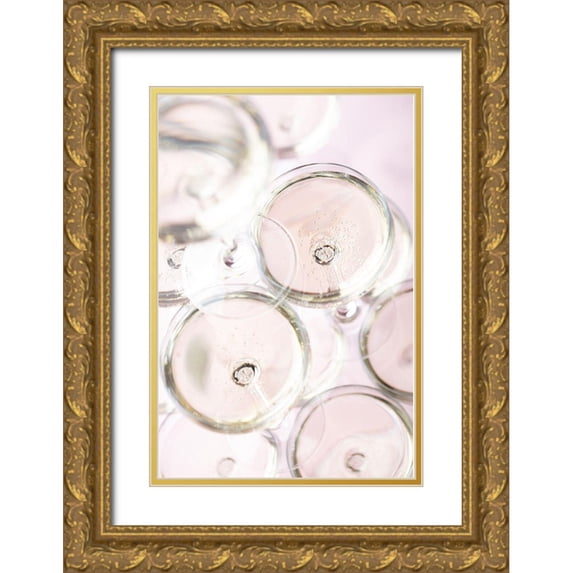 1x Studio III 17x24 Gold Ornate Wood Framed with Double Matting Museum Art Print Titled - Champagne tower_3