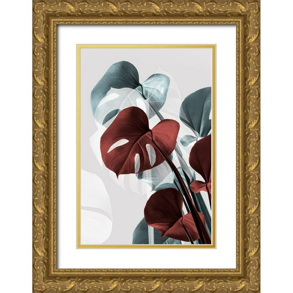 1x Studio III 17x24 Gold Ornate Wood Framed with Double Matting Museum Art Print Titled - Monstera Creative 15