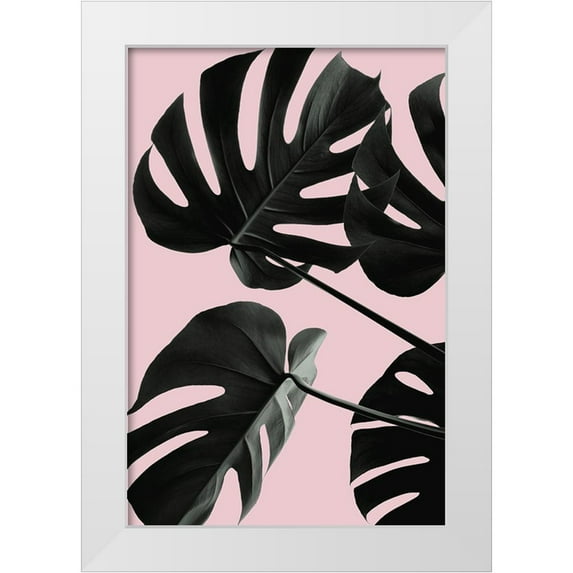 1x Studio III 17x24 White Modern Wood Framed Museum Art Print Titled - Monstera Pink No 01