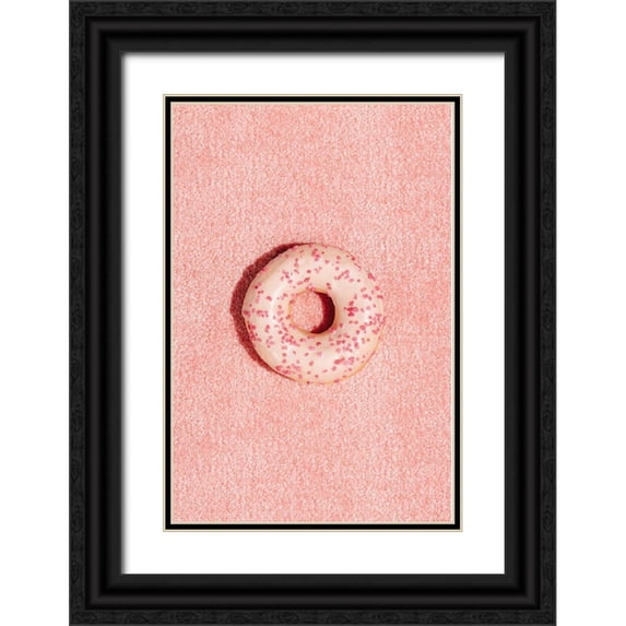 1x Studio III 23x32 Black Ornate Wood Framed with Double Matting Museum Art Print Titled - Pink Doughnut