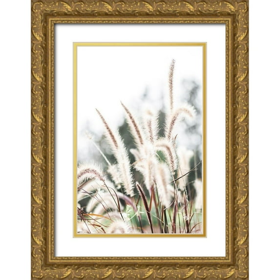 1x Studio III 23x32 Gold Ornate Wood Framed with Double Matting Museum Art Print Titled - Grass