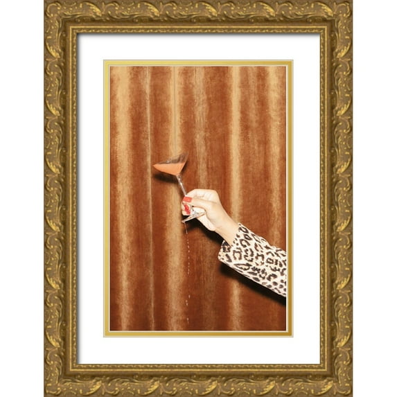 1x Studio III 23x32 Gold Ornate Wood Framed with Double Matting Museum Art Print Titled - Heres To Now #01