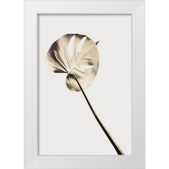 1x Studio III 23x32 White Modern Wood Framed Museum Art Print Titled - Monstera Gold 03