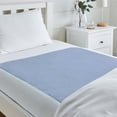 thumbnail image 1 of 1x Super Absorbent Washable Single Bed Protector Pad with Tucks | Thin Reusable Incontinence Bedding Protection, Comfortable & Durable - Blue - 85cm x 90cm, 1 of 5