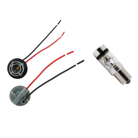 1x Super Bright 100W 2000Lm 1156 Led Reverse Vehicle Light Driving Light Ma & 2Pcs 1156 Bay15D Lamp Holder Bulbs P21/5W Adapter Base Socket Connector Plastic