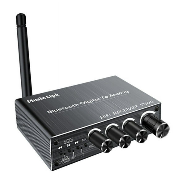 1x T500 Bluetooth Audio Receiver Adapter 1x Remote Control(With battery) 1x 3.5MM Audio Cable 1x RCA Audio Cable 1x Coaxial Audio Cable 1x Typc-C Power Cable 1x English User manual-Black