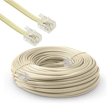 1000ft 28AWG 4-Conductor Flat Telephone Line Cable - Stranded Silver Wire, Bulk Spool