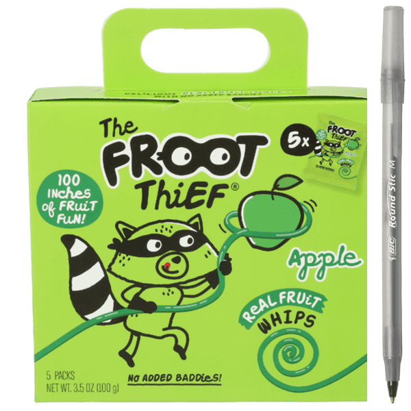 1x The Froot Thief Apple Fruit Whips 5 Pack with pan
