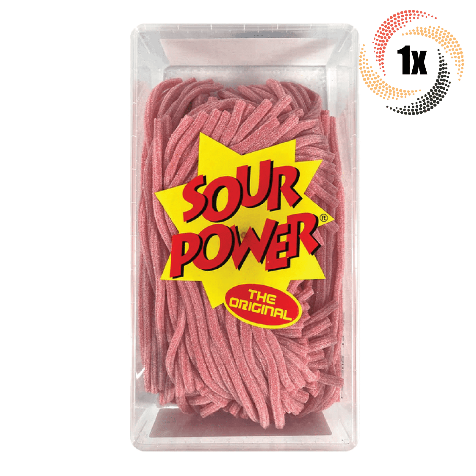 1x Tub Sour Power Pink Lemonade Unwrapped Sour Candy Straw 200 Straws