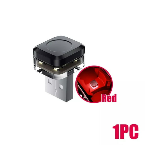 1x USB Mini LED Light Car Interior Accessories Neon Atmosphere Ambient Lamp Bulb,red,red,universal size
