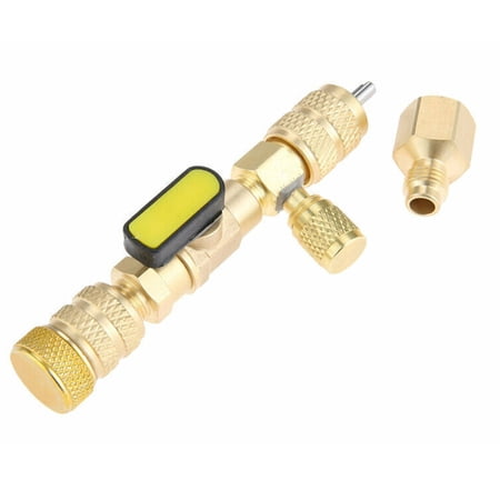 1x Valve Core Remover Installer, AC HVAC Schrader Valve Core Remover Dual Size 5/16" and 1/4" Port Installer Tool