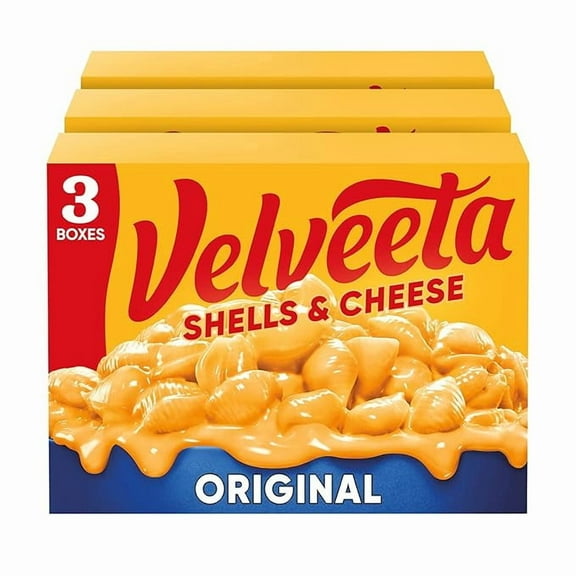 1 x Velveeta Shells & Cheese Original Shell Pasta & Cheese Sauce, 3 ct Pack, 12 oz Boxes
