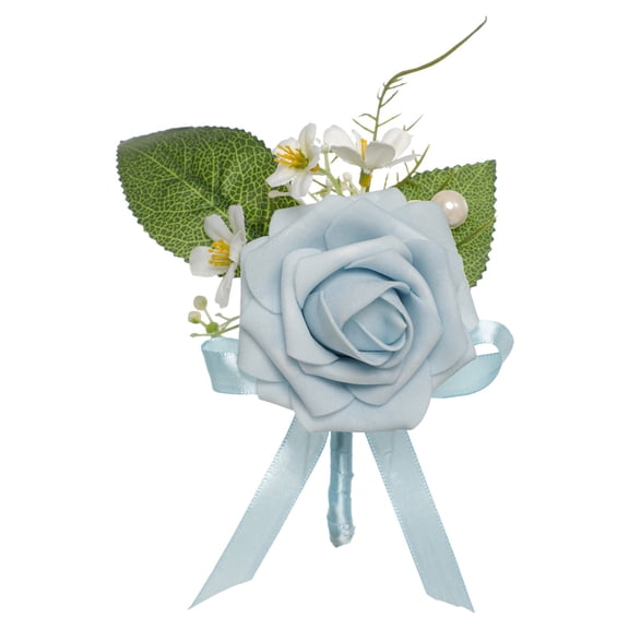 1x Wedding Boutonniere Flower,Rose Boutonniere for Men Wedding,Chest Ornament Artificial Flowers for Groom and Wedding Decor,Groom and Best Man Boutonnieres with Artificial Flower for Wedding Party,D